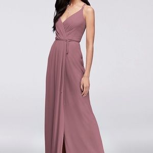David’s Bridal Double Strap Long Georgette Dress